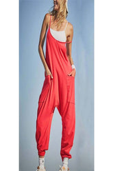 Feisty Coral Orange jumpsuit